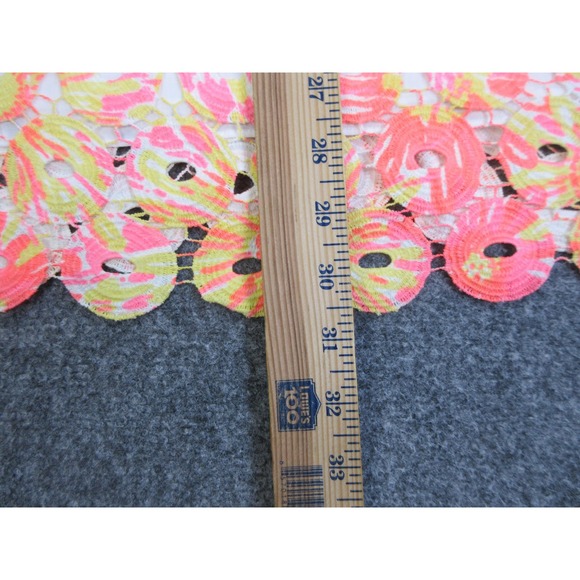 Lilly Pulitzer Dress Womens 4 Multicolor Floral Strapless Lace Fit & Flare Short - Picture 7 of 15